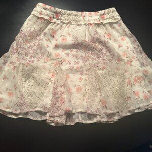Floral White and Pink Skirt